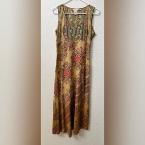 Sundance Cotton Floral Mandala Empire Waist Ombre Maxi Sundress Brown/Tan - 4P